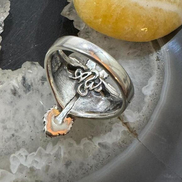 Carolyn Pollack Sterling Carved Mother of Pearl Decorated Cross Ring For Women - Picture 7 of 10